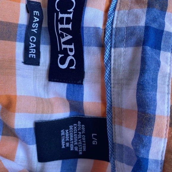 Chaps Men’s Shirt Short Sleeve Woven shirt Size Large button up - Picture 3 of 6